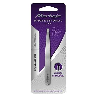 Imagem de Merheje Pinça Depilatória Prata Profissional Ponta Reta