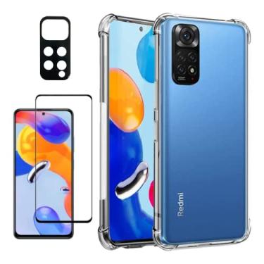 Imagem de Kit Capa Anti Impacto e Película De Vidro 3D 9D + Película da Camera Compatível Para Xiaomi Redmi Note 11