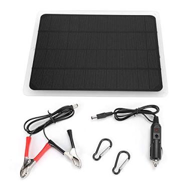 Imagem de NAROOTE Painel solar, 12V 10W portátil monocristalino painel de energia solar carregador USB para luz de telefone de carro