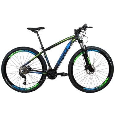 Imagem de BICICLETA ARO 29 RINO EVEREST TRAS. ALIVIO - 27V - 7.0 (Azul/Verde, 17)