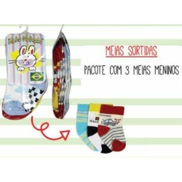 Imagem de Kit 3 Meias Bebe Menino Bicho Molhado