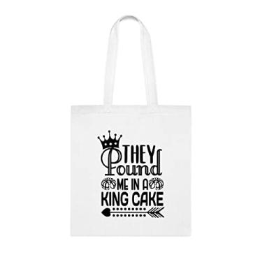 Imagem de They Pound Me In A King, sacola de bolo, presente divertido, bolsa de ombro, bolsas reutilizáveis, cesta de Natal de aniversário ideia de presente, Branco