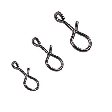 Imagem de unclesportinfof Rápido mosca pesca Snaps aço inoxidável sem nó moscas rápidas gancho botões rápida fácil troca de isca clipes para moscas jigs iscas pacote de 100 S-5 mm/0,2" - 100 peças