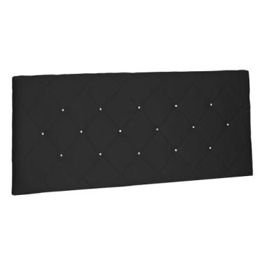 Imagem de Cabeceira Painel Estofada Cama Box Casal Tânia 140cm Suede Preto - Abm