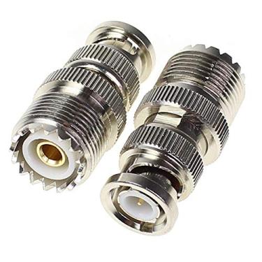 Imagem de Adaptador coaxial BNC macho para UHF fêmea PL259 fêmea para BNC macho SO-239 RF 2 peças