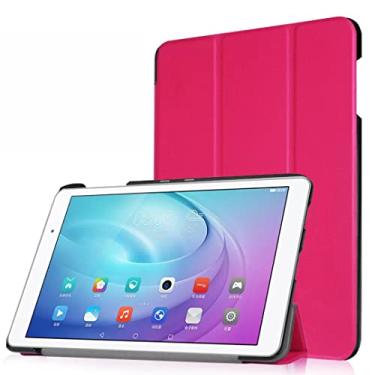 Imagem de iPad 9 10,2 polegadas Slim Stand Smart Protector com iPad Pro 11 polegadas Pro 10,5 polegadas iPad 9,7 polegadas iPad 2 3 4 iPad Mini 1 2 3 4 5 Capa protetora de couro (iPad 9,7 polegadas /Air 1/Air 2,7, Rosa vermelha)