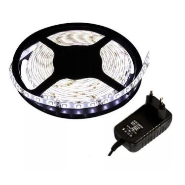 Imagem de Fita Led 5050 5 Metros C/Silicone Ip65 Branco Frio + Fonte - Ry