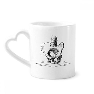 Imagem de Caneca de desenho de esqueleto humano da coluna de quadril caneca de café cerâmica copo de coração de vidro