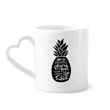 Imagem de Be a Pineapple Stand Tall Caneca preta de café cerâmica copo de coração de vidro