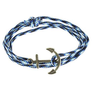 Imagem de West Coast Paracord Pulseiras masculinas ajustáveis com âncora náutica e gancho de pesca – Disponível em uma variedade de acabamentos e cores – Feito de corda de nylon, Bronze Nylon