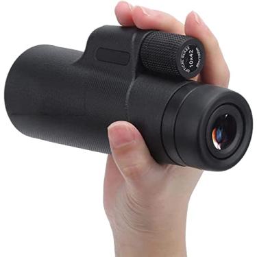 Imagem de Telescópio monocular, lente de câmera de telescópio portátil HD 10x42, telescópio de tubo único, com prisma BK74/corda suspensa/bolsa de armazenamento/tripé para acampamento de caminhada