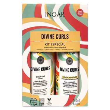 Imagem de Kit Shampoo E Condicionador Inoar Duo Divine Curls 250ml Cabelos Cache