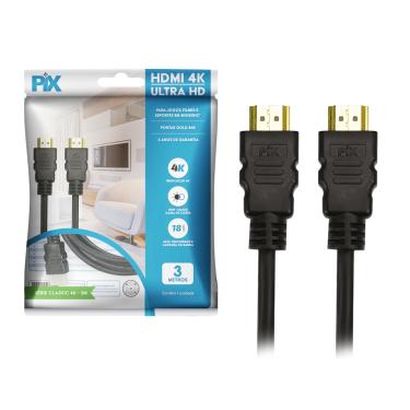 Imagem de Cabo Hdmi 2.0 4k 3d Ultrahd 19 Pinos Chip 3 Metros 018-2223