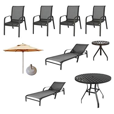 Imagem de Jogo De Mesa, 4 Cadeiras, Ombrelone, Espreguiçadeira