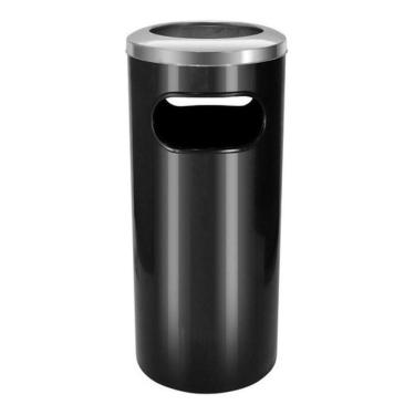 Imagem de Cinzeiro Lixeira Plástico Com Aro Em Aço Inox 50 Litros