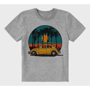 Imagem de Camiseta Infantil Menino Carro Fusca Surf Prancha Tropical