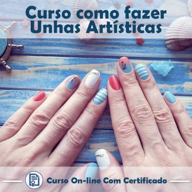 Imagem de Curso online em videoaula de Unhas Artísticas com Certificado + 2 brindes