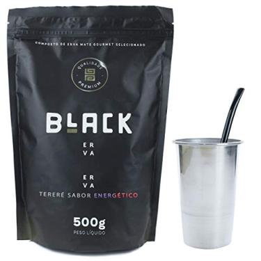 Imagem de COPO DE TERERÉ ALUMÍNIO + BOMBA CLÁSSICA EPOX PRETA + BLACK ERVA 500G (Energético)