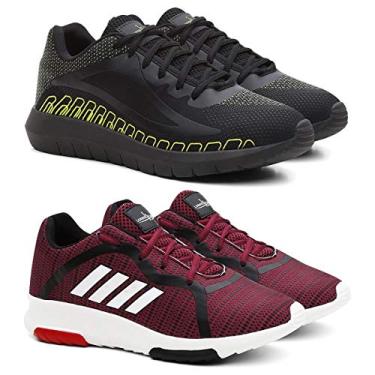 Imagem de Kit Tênis SPEED Conforto + Tênis Sport 4 Listras Corrida - Verde/Vermelho - 42