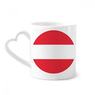 Imagem de Caneca de cerâmica com símbolo da Europa da bandeira nacional da Áustria, copo de cerâmica com alça de coração, presente de 355 ml