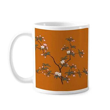 Imagem de Caneca de árvore da cultura verde vermelha com pintura em cerâmica café xícara de porcelana louça