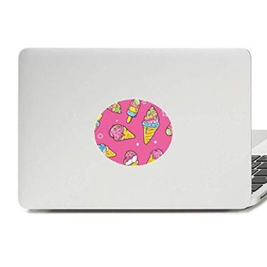 Imagem de Adesivo de notebook com emblema de vinil e picolé rosa estrela com picolé e sorvete