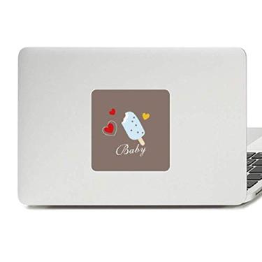 Imagem de Adesivo de vinil para laptop com picolé azul coração sorvete doce decoração de PC