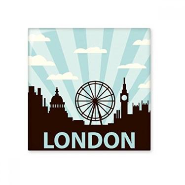 Imagem de Britain UK London Eye Outline Reino Unido Azulejo de cerâmica brilhante decalque de pedra adornante tijolo vitrificado