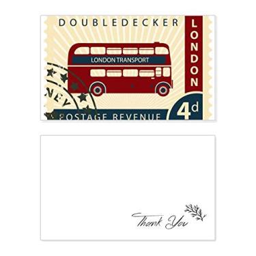 Imagem de Carimbo London Doubledecker Inglaterra Grã-Bretanha, Reino Unido, Cartão de agradecimento de aniversário