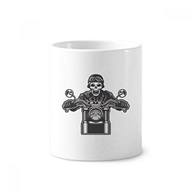 Imagem de Motocicleta Esqueleto Luzes Óculos Padrão Escova de Dentes Suporte Caneca, Suporte de Cerâmica