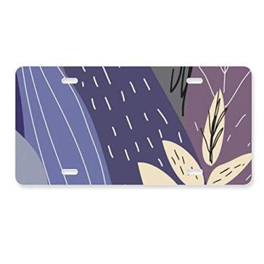 Imagem de DIYthinker Folha abstrata arte padrão arte placa de licença decoração aço inoxidável automóvel etiqueta