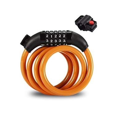 Imagem de M/P Trava de bicicleta, cabo de trava de bicicleta de alta segurança, combinação de trava de bicicleta sem chave, combinação de 5 dígitos redefinível para bicicleta, scooter, carrinhos de bebê, cortador de grama