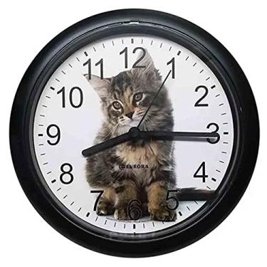 Imagem de Relógio De Parede Eurora Cozinha Sala Pet Preto 6588
