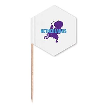 Imagem de Mapa dos Países Baixos Bandeira Europeia de Palitos de Dente de Vento para Cupcake Picks Festa Celebração
