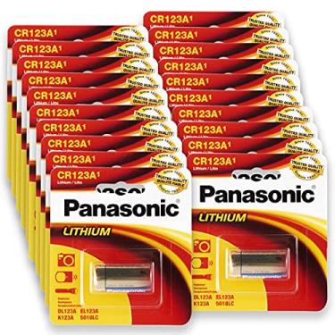 Imagem de 20 Pilhas Panasonic CR123A 3V Bateria 20 Cartelas