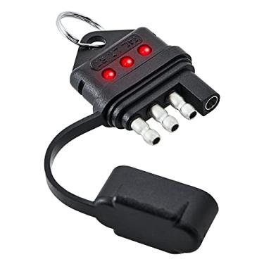 Imagem de Oyviny Circuito de reboque plano de 4 vias r 4 pinos soquete de fiação de luz de reboque reto r com indicadores LED para luzes traseiras de seta design de bolso atirador de problemas (cor: azul)