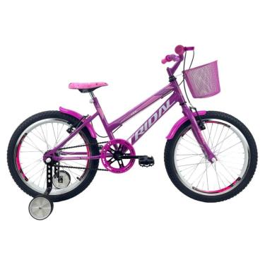 Imagem de Bicicleta Aro 20 Feminina Infantil Roda Lateral Tridal Pink