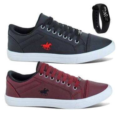 Imagem de Kit 2 Sapatênis Casual Masculino Tenis Polo Energy + Relógio