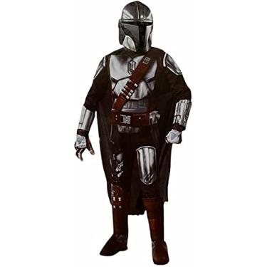 Imagem de Rubies Mandalorian Star Wars Youth Costume Kids Dress Up Cosplay Halloween (Deluxe Mandalorian, Small)
