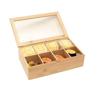 Imagem de Caixa Organizadora de Bambu Oikos com 8 Divisórias Retangular