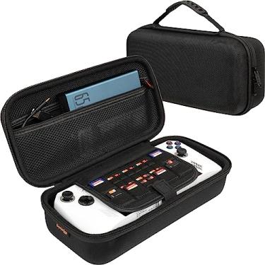 Imagem de ButterFox Bolsa de transporte grande para ASUS Rog Ally Handheld 2023, serve para carregador, bolso grande de acessórios para banco de bateria de 65 W, mouse fino e cabo HDMI (preto)