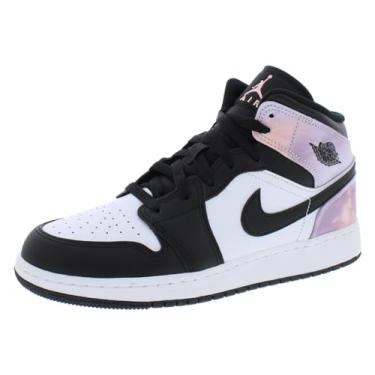 Imagem de Jordan Boy's Air Jordan 1 Mid SE (Big Kid) Black/Bleached Coral/White/Amethyst Wave 6.5 Big Kid M