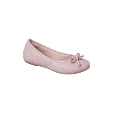 Imagem de Sapatilha Infantil Ortopé Secret Bordado Matelassê Laço Nude Rosado