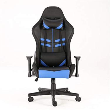 Imagem de Cadeiras de videogame Cadeira de escritório Cadeira ergonômica de couro PU com encosto alto Cadeira giratória para jogos Cadeiras de mesa hopeful