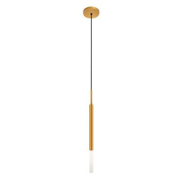 Imagem de Luminária Pendente De Teto Tubo Difusor Mesa Jantar Dourado