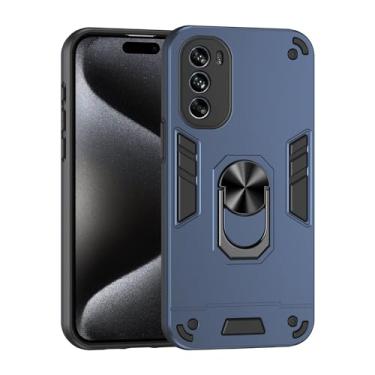 Imagem de Estojo Fino Compatible with Motorola Moto G62 5G Phone Case with Kickstand & Shockproof Military Grade Drop Proof Protection Rugged Protective Cover PC Matte Textured Sturdy Bumper Cases (Size : Blue