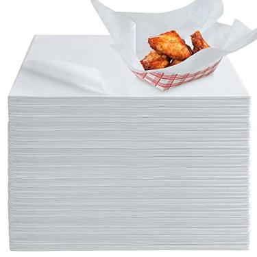 Imagem de Stock Your Home 30 x 30 cm Embalagem Deli à prova de graxa (pacote com 500) – Folhas de papel de cera natural pré-cortadas – Forros de cesta de alimentos recicláveis – Papéis brancos de Deli para sanduíches, cestas de alimentos de arame de forro, bandejas de alimentos