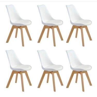 Imagem de Kit 6 Cadeiras Leda Saarinen Design Branca Sala Cozinha Jantar