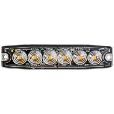 Imagem de Buyers Products 8892200 Luz estroboscópica LED âmbar de 12,7 cm, 6 LEDs, 23 padrões de flash, caixa de alumínio, luzes de aviso para veículos utilitários