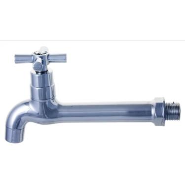 Imagem de Torneira para tanque com 18 cm em material abs cromado registro cruzeta, 1/4 de volta Civitt